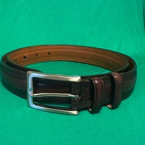 Johnston & Murphy Dark Brown Leather Belt